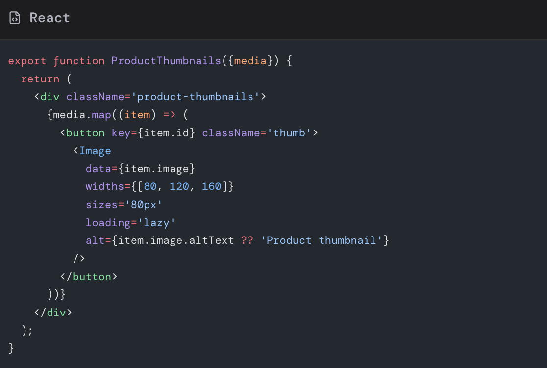 Thumbnails and secondary images