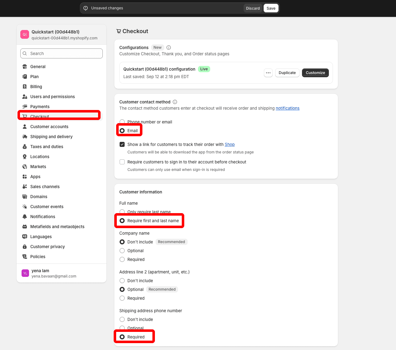Verify Shopify Checkout Settings and Log In